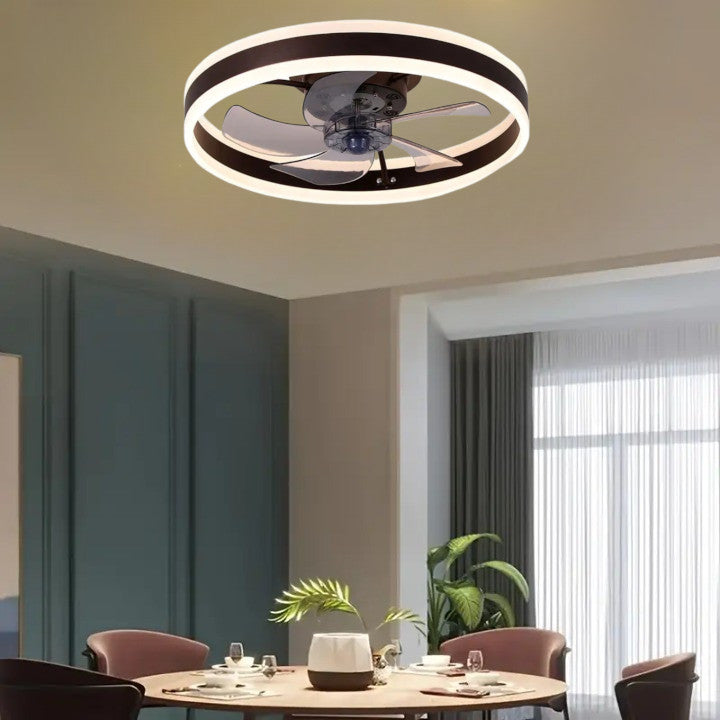 Plafon sufitowy LED z wentylatorem Kawowy nowoczesny 50cm 60W|Pilot