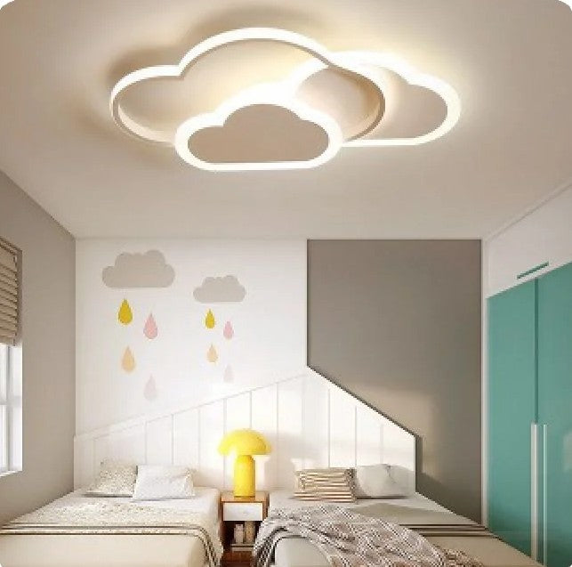 Biała Lampa Sufitowa LED w Kształcie Chmurki Oliwka 32W z Pilotem - Pokój Dziecięcy