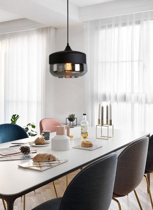 Lampa Sufitowa Industrialna Retro Glassey|E27| Czarna|Klasyczna|25cm