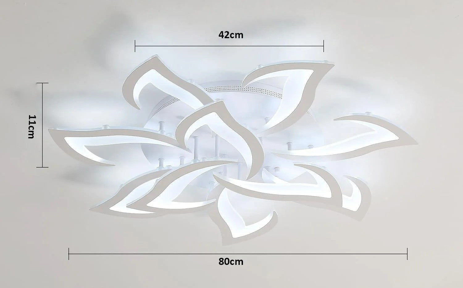 Lampa Led sufitowa10 płatków Biała w kształcie Kwiatu Lotosu zimny biały