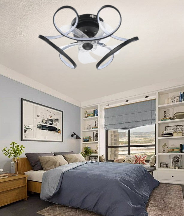 Plafon sufitowy LED z wentylatorem Gracja - nowoczesny 50cm 47W Czarna