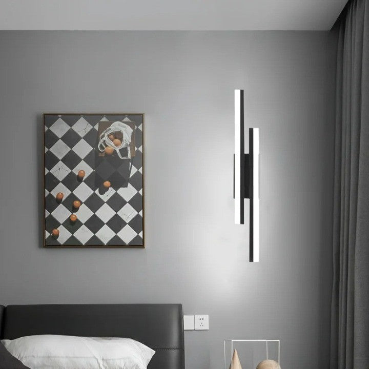 LAMPA LED ŚCIENNA KINKIET CZARNY 50CM 16W BARWA ZIMNY BIAŁY