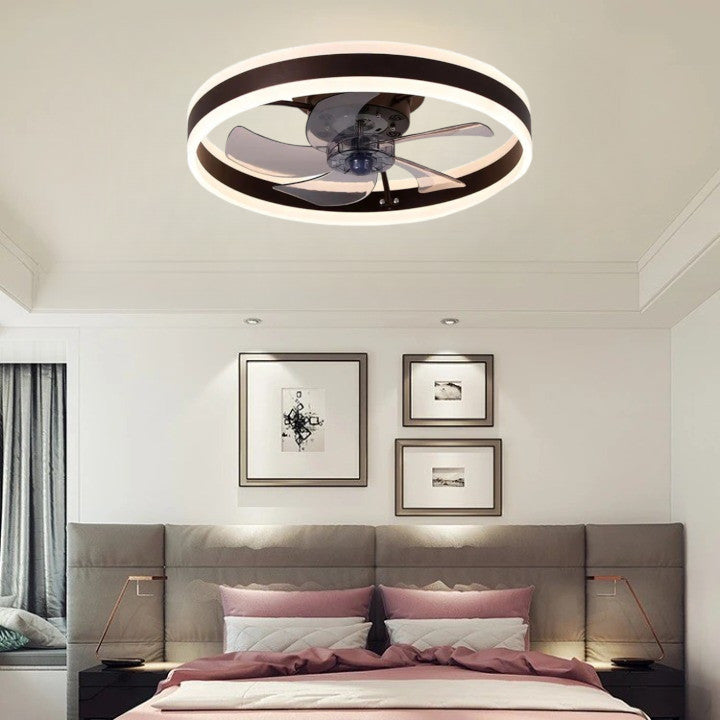 Plafon sufitowy LED z wentylatorem Kawowy nowoczesny 50cm 60W|Pilot