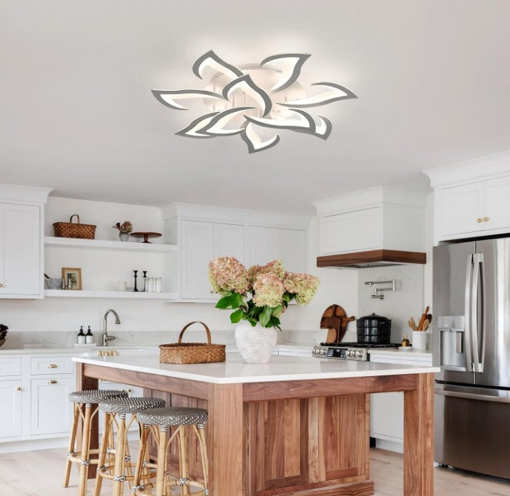 Lampa Led sufitowa10 płatków Biała w kształcie Kwiatu Lotosu zimny biały