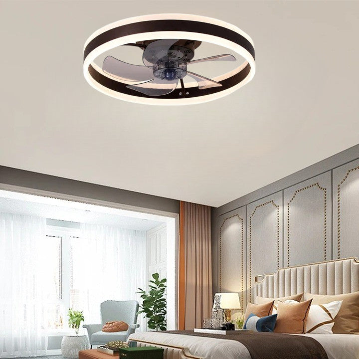 Plafon sufitowy LED z wentylatorem Kawowy nowoczesny 50cm 60W|Pilot