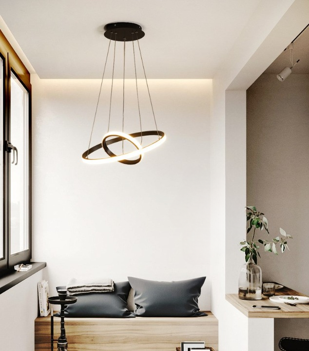 Lampa LED Sufitowa Czarna Ada| 40cm|zmienne światło|pilot|Nowoczesna