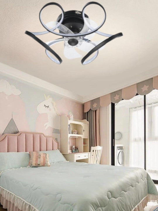 Plafon sufitowy LED z wentylatorem Gracja - nowoczesny 50cm 47W Czarna