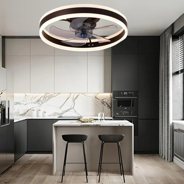 Plafon sufitowy LED z wentylatorem Kawowy nowoczesny 50cm 60W|Pilot