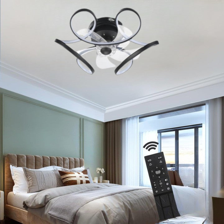 Plafon sufitowy LED z wentylatorem Gracja - nowoczesny 50cm 47W Czarna