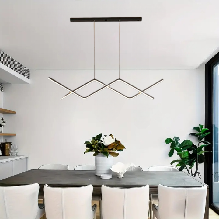 Wisząca Lampa LED Sufitowa Czarna Aga |wyspa|pilot|Nowoczesna|3 barwy|