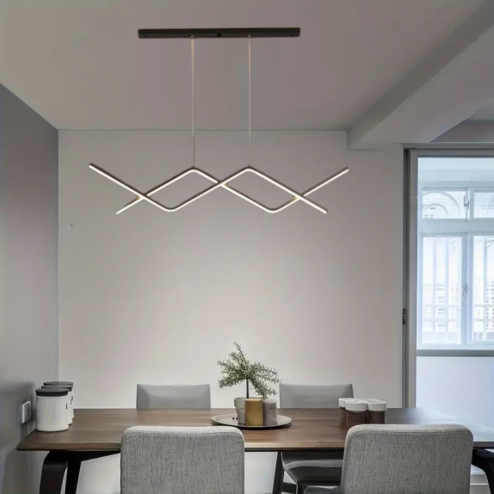 Wisząca Lampa LED Sufitowa Czarna Aga |wyspa|pilot|Nowoczesna|3 barwy|