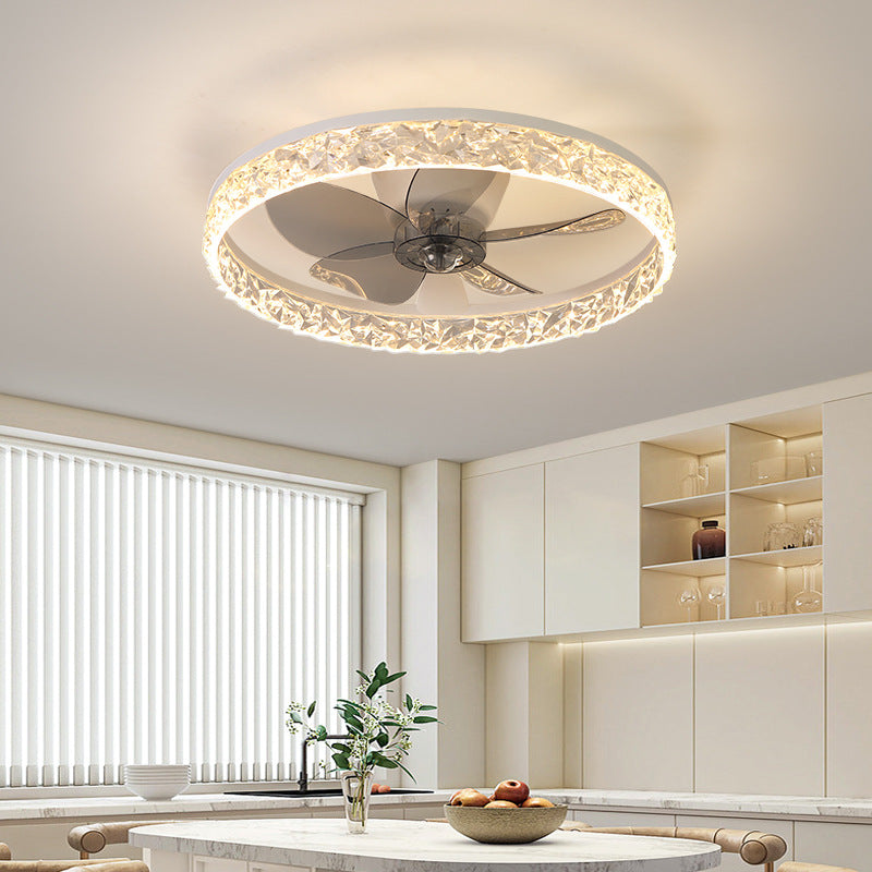 Plafon sufitowy LED z wiatrakiem biały +pilot, aplikacja TRYB ZIMOWY