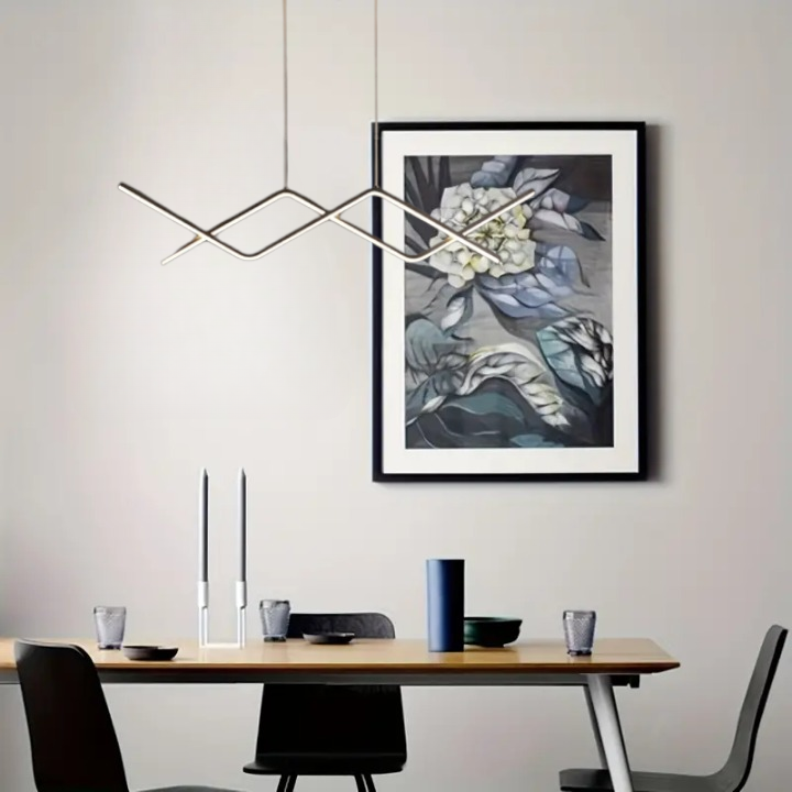 Wisząca Lampa LED Sufitowa Czarna Aga |wyspa|pilot|Nowoczesna|3 barwy|