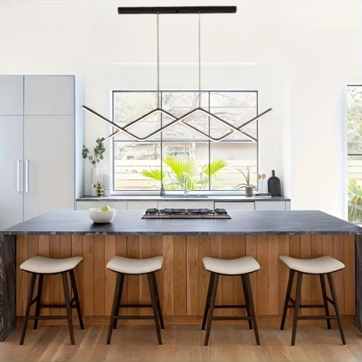 Wisząca Lampa LED Sufitowa Czarna Aga |wyspa|pilot|Nowoczesna|3 barwy|