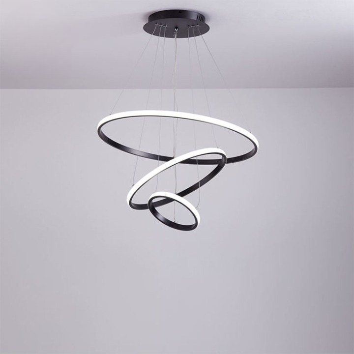 Lampa LED Sufitowa Black Rings| 60cm|zmienne światło|pilot|Nowoczesna