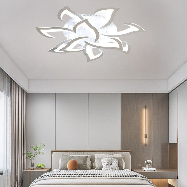 Lampa Led sufitowa10 płatków Biała w kształcie Kwiatu Lotosu zimny biały