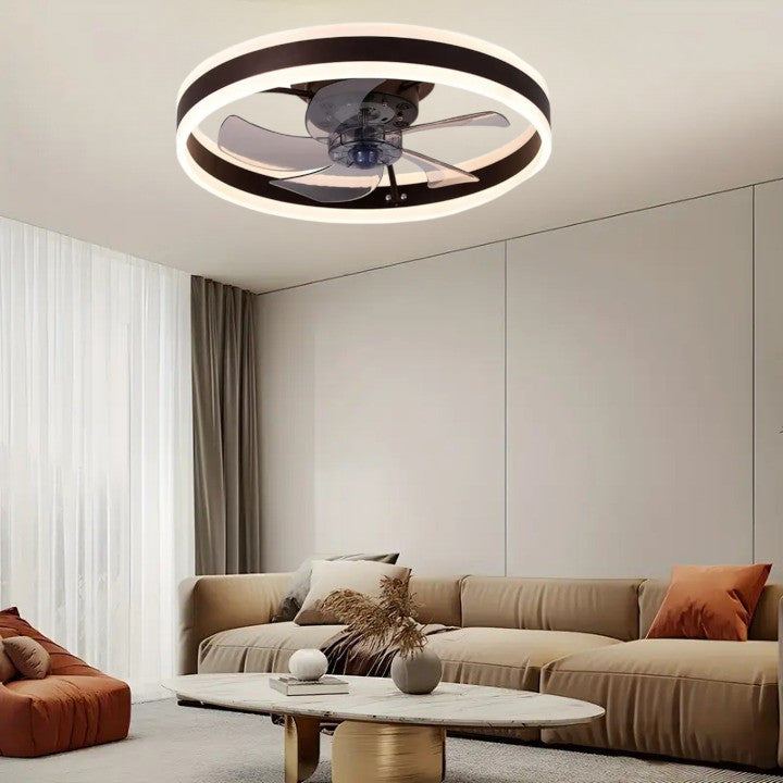 Plafon sufitowy LED z wentylatorem Kawowy nowoczesny 50cm 60W|Pilot