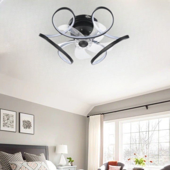 Plafon sufitowy LED z wentylatorem Gracja - nowoczesny 50cm 47W Czarna