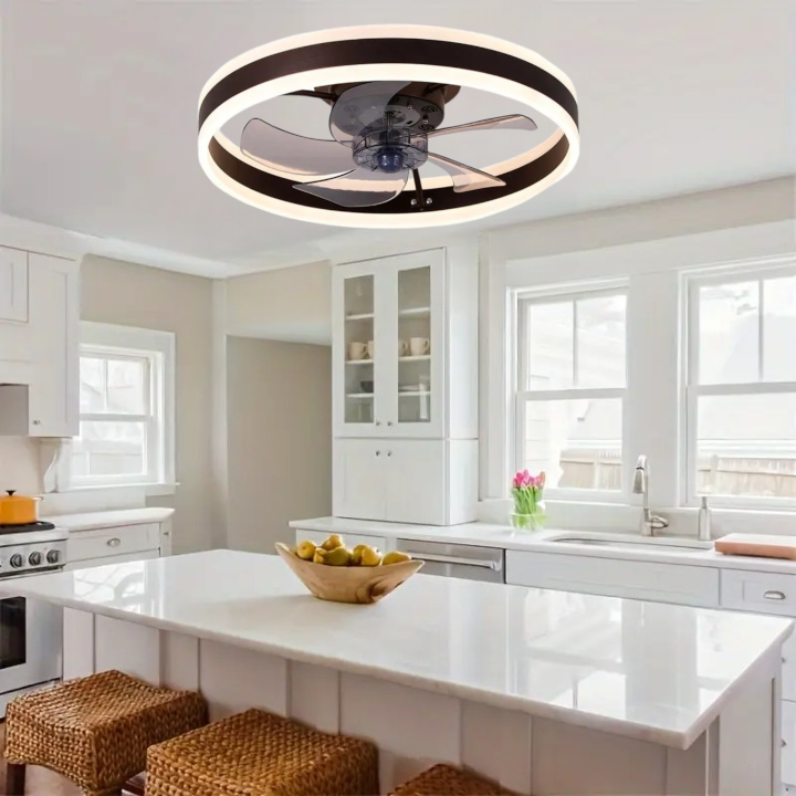 Plafon sufitowy LED z wentylatorem Kawowy nowoczesny 50cm 60W|Pilot