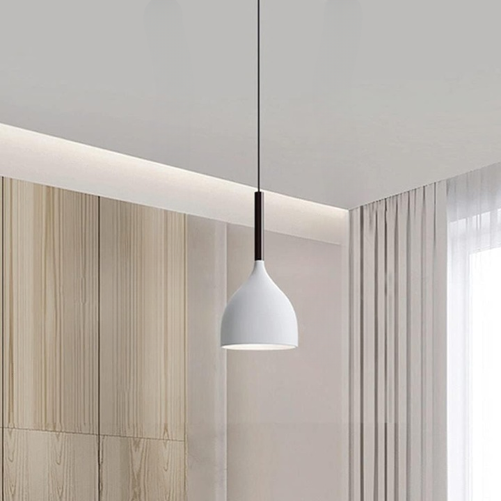 Lampa Sufitowa Nowoczesna wisząca Lumi|E27|Biała|Nowoczesna|17cm