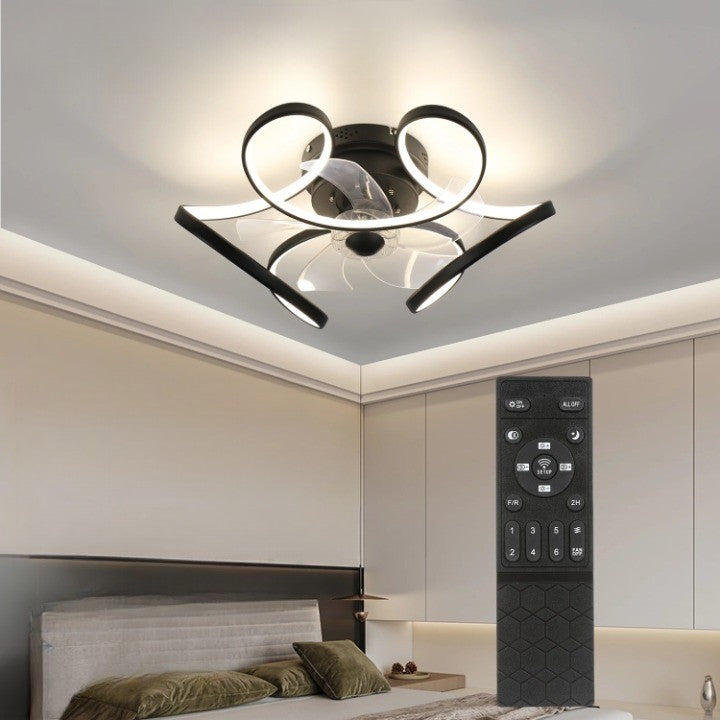 Plafon sufitowy LED z wentylatorem Gracja - nowoczesny 50cm 47W Czarna