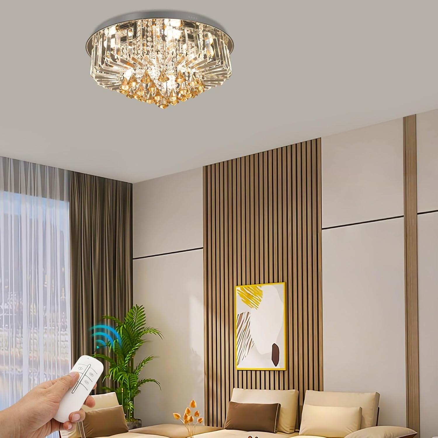 Plafon sufitowy LED Kryształ Laura II żarówka 3 Barwy