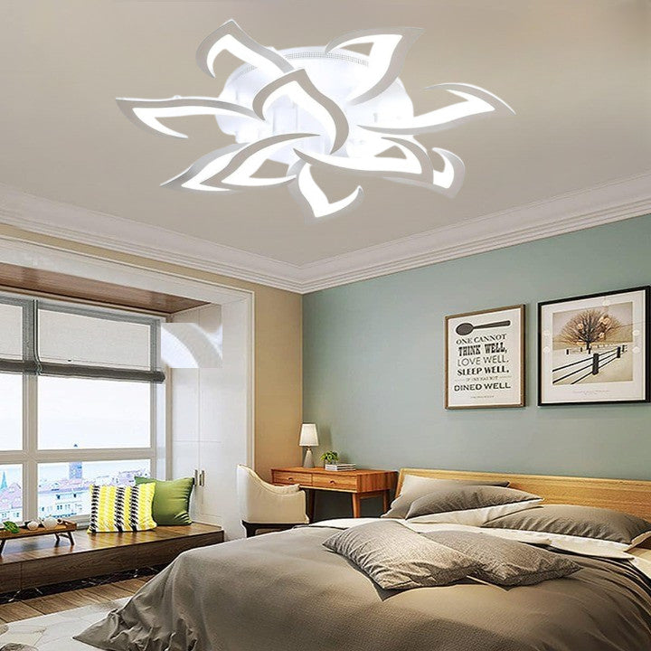 Lampa Led sufitowa10 płatków Biała w kształcie Kwiatu Lotosu zimny biały