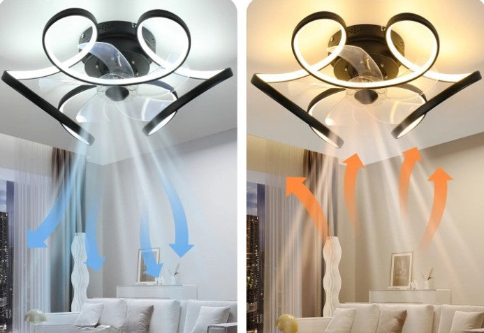 Plafon sufitowy LED z wentylatorem Gracja - nowoczesny 50cm 47W Czarna