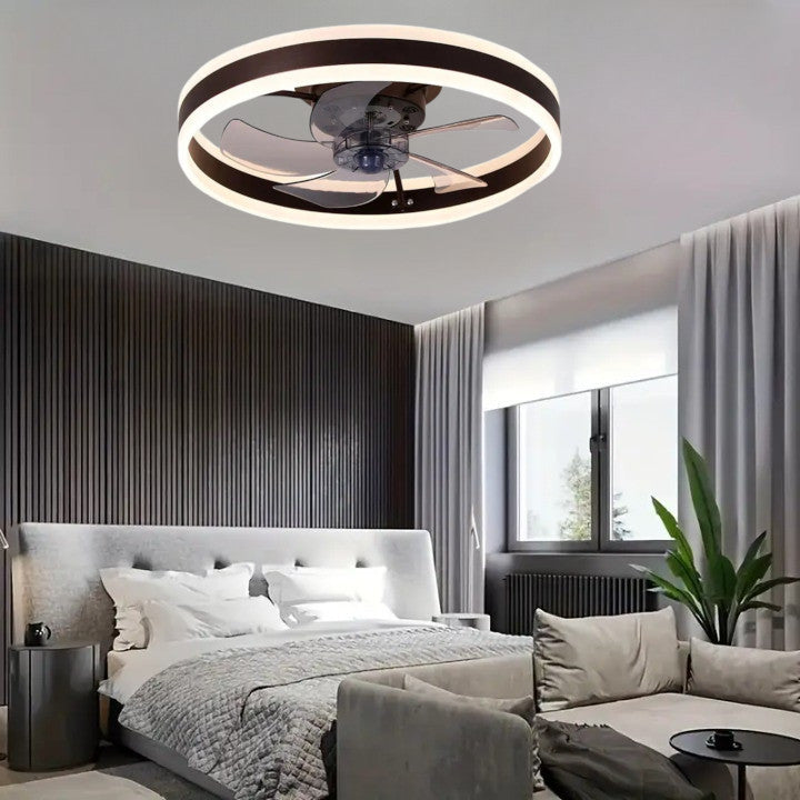 Plafon sufitowy LED z wentylatorem Kawowy nowoczesny 50cm 60W|Pilot