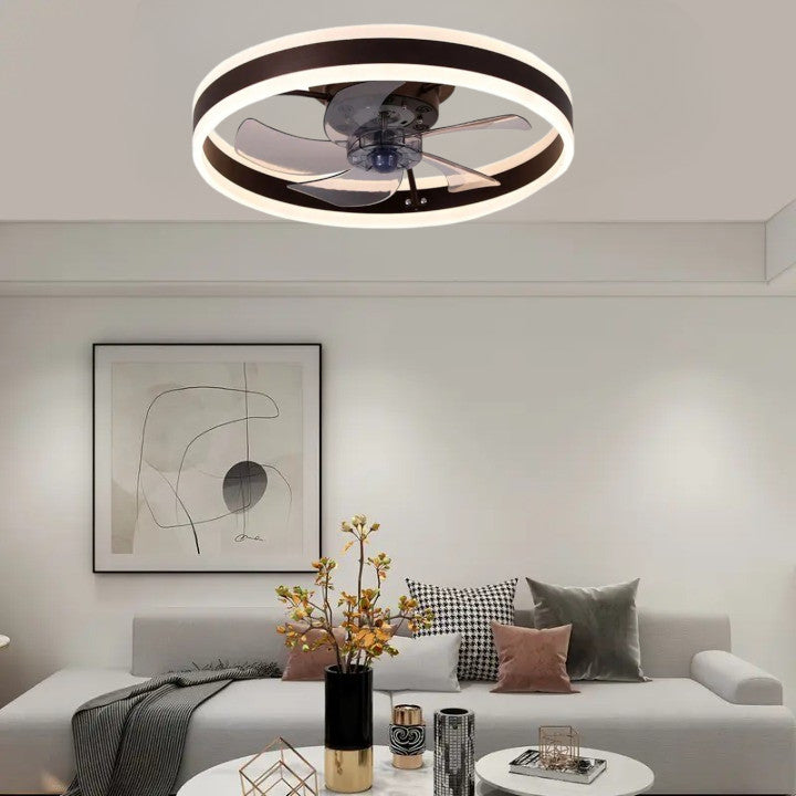 Plafon sufitowy LED z wentylatorem Kawowy nowoczesny 50cm 60W|Pilot