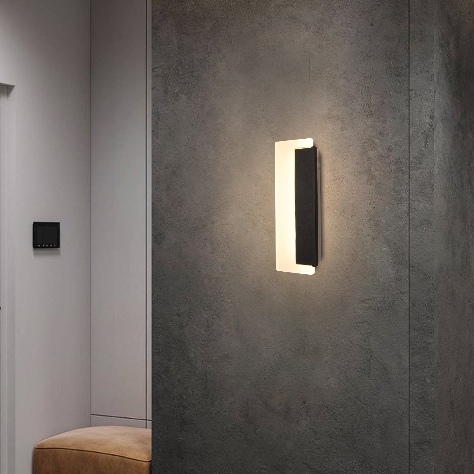 Nowoczesny kinkiet ścienny czarny Filip 32CM 10W Barwa zmienna