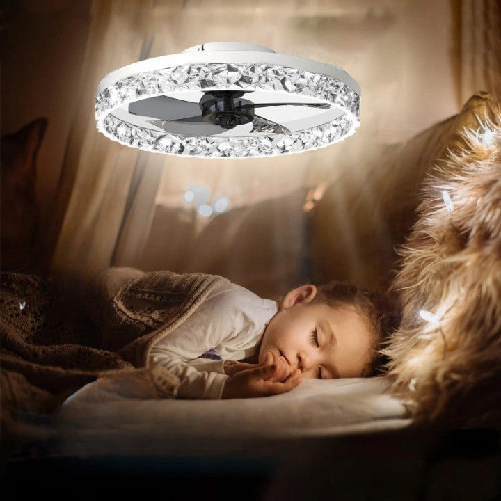 Plafon sufitowy LED z wiatrakiem biały +pilot, aplikacja TRYB ZIMOWY