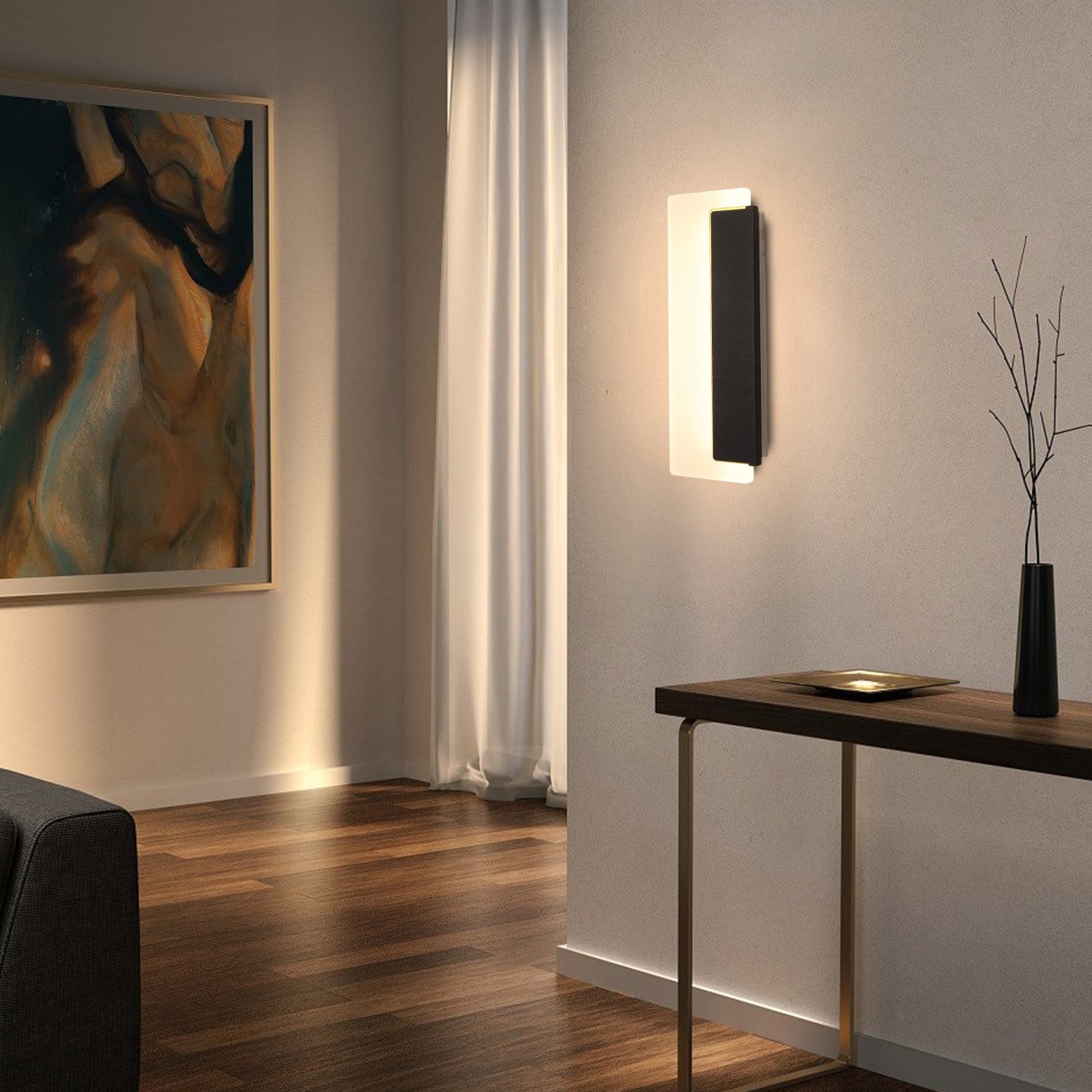 Nowoczesny kinkiet ścienny czarny Filip 32CM 10W Barwa zmienna