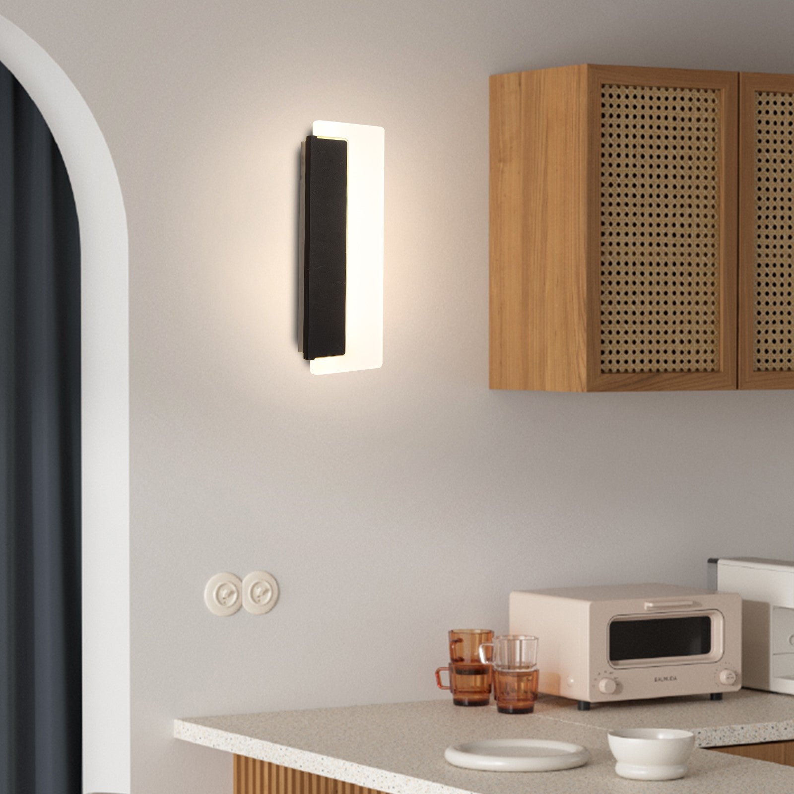 Nowoczesny kinkiet ścienny czarny Filip 32CM 10W Barwa zmienna