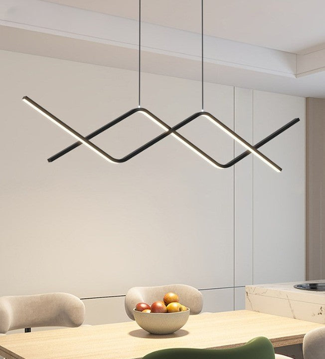 Wisząca Lampa LED Sufitowa Czarna Aga |wyspa|pilot|Nowoczesna|3 barwy|