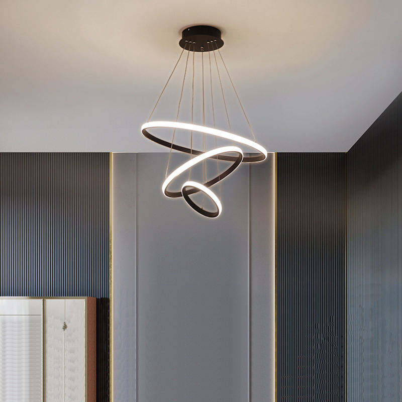 Lampa LED Sufitowa Black Rings| 60cm|zmienne światło|pilot|Nowoczesna