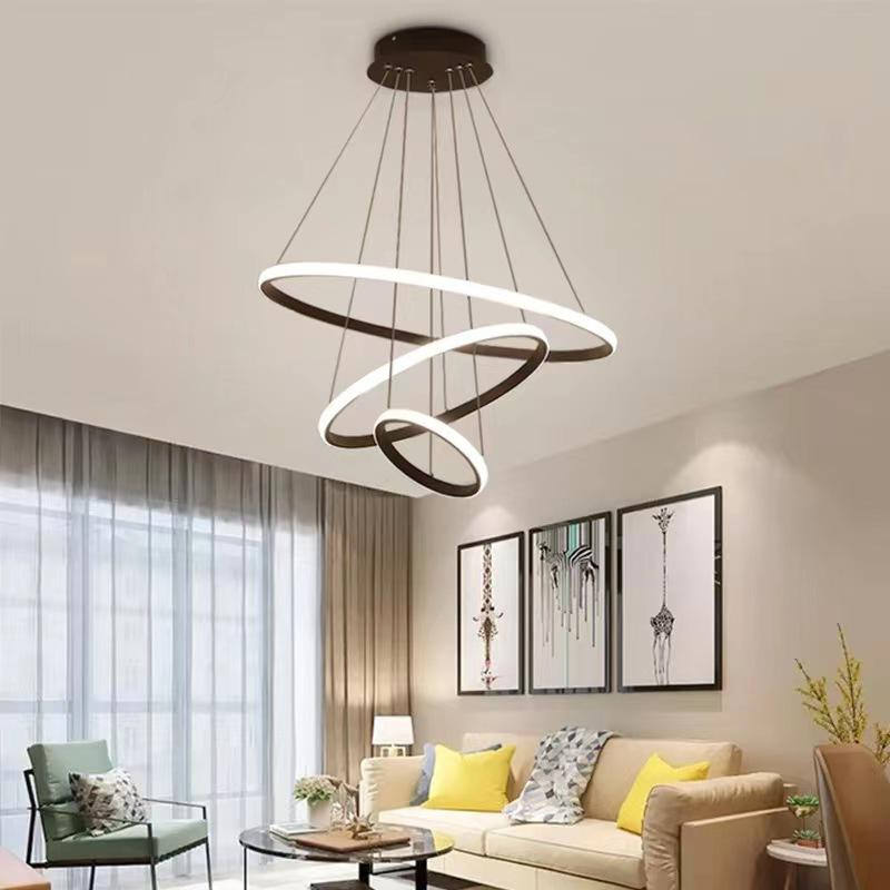 Lampa LED Sufitowa Black Rings| 60cm|zmienne światło|pilot|Nowoczesna