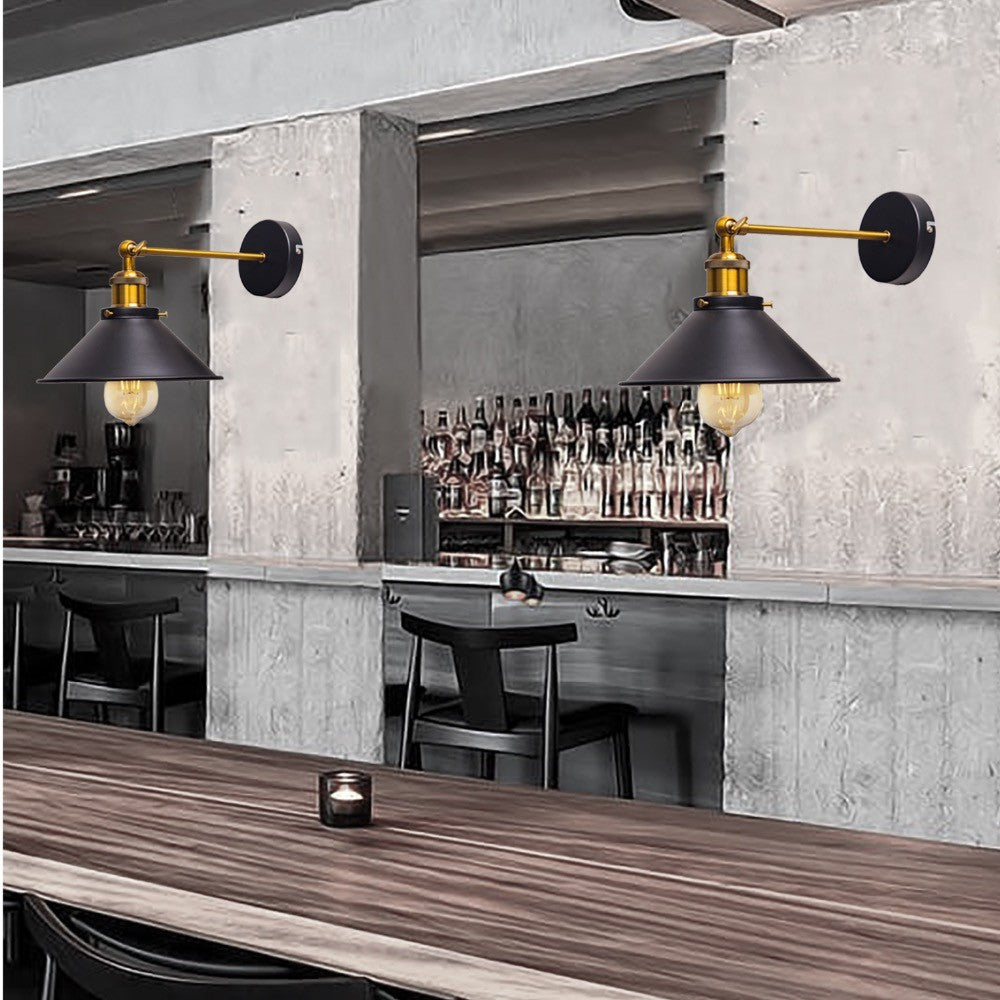 Kinkiety Ścienne Czarne Industrialne Retro Lupi E27 - Zestaw 2 szt. z Regulowanym Ramieniem