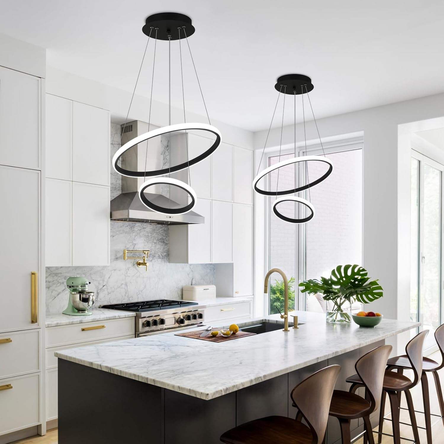 Lampa LED Sufitowa Czarna Ada| 40cm|zmienne światło|pilot|Nowoczesna