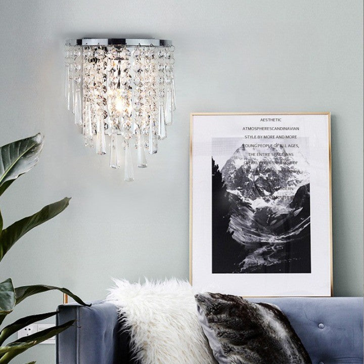 Nowoczesny kinkiet ścienny Kryształ chrom Żarówki E14