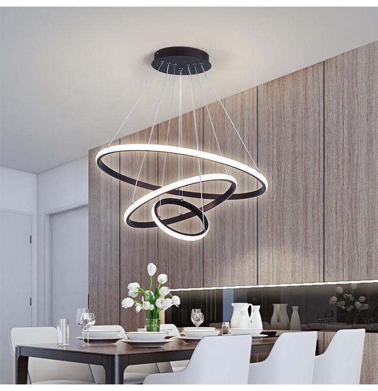 Lampa LED Sufitowa Black Rings| 60cm|zmienne światło|pilot|Nowoczesna