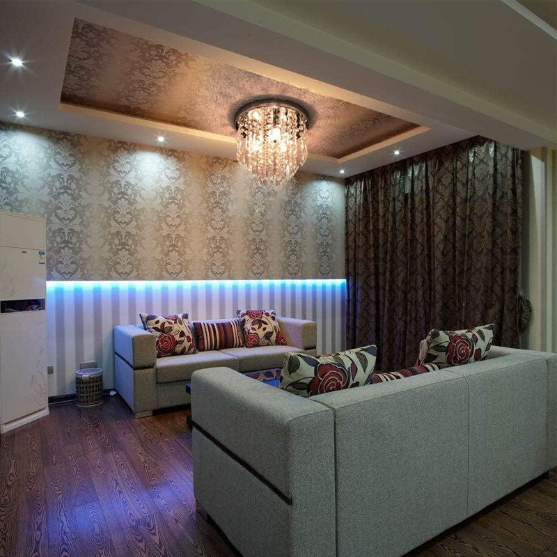 Elegancka lampa sufitowa z kryształkami i chromowaną podstawą 3×G9