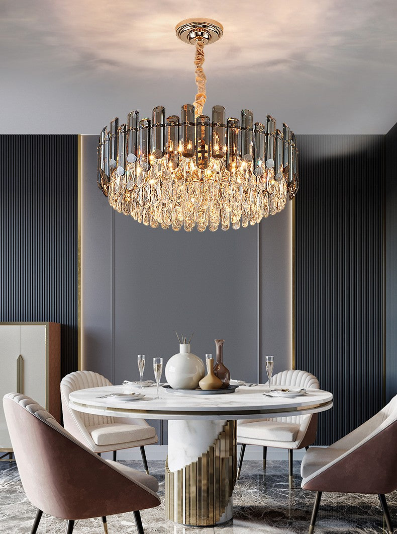 Nowoczesny Żyrandol Sufitowy Kryształ Podwójny Blask salon sypialnia