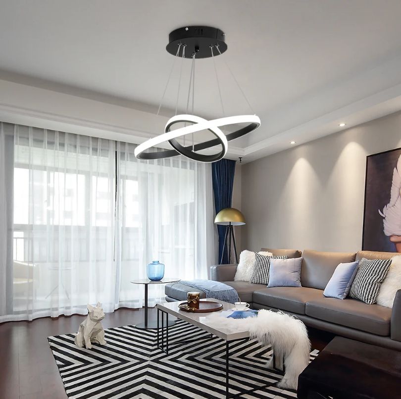 Lampa LED Sufitowa Czarna Ada| 40cm|zmienne światło|pilot|Nowoczesna