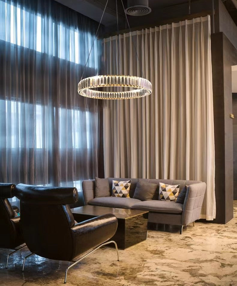 Lampa LED Sufitowa kryształ Klaudia 60cm Pilot Regulacja światła Tryb Noc