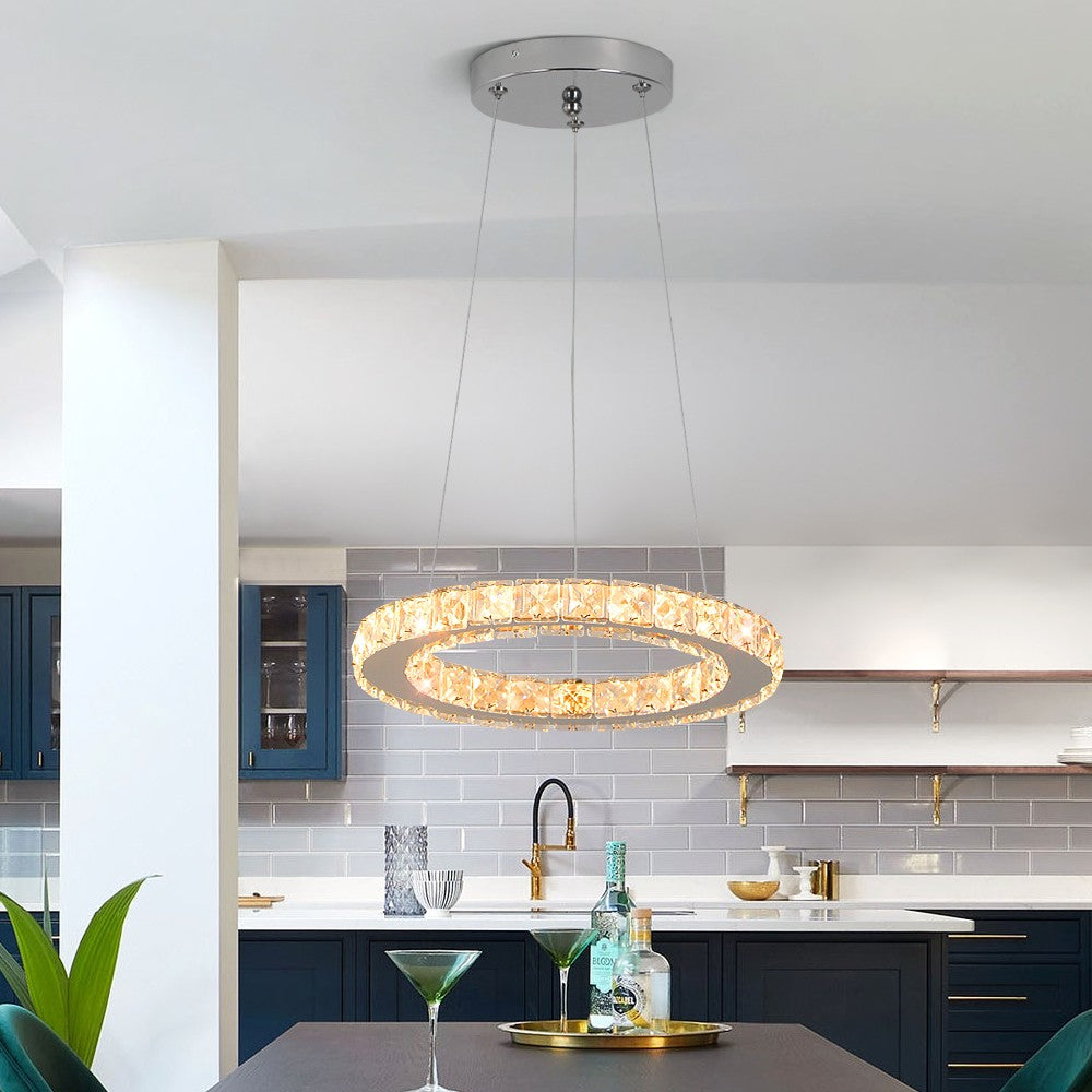 Lampa LED Sufitowa Kryształ Laura 30cm ze zmienną barwą światła 15W