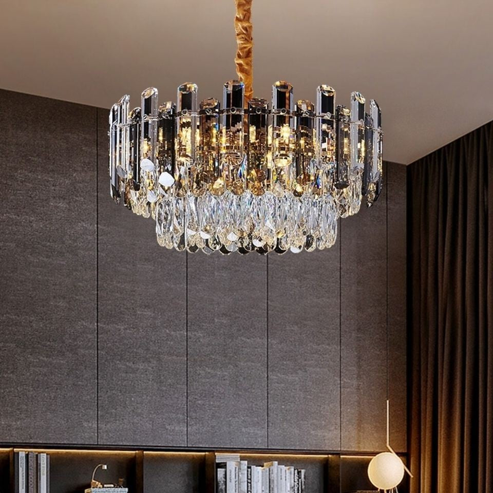 Nowoczesny Żyrandol Sufitowy Kryształ Podwójny Blask salon sypialnia