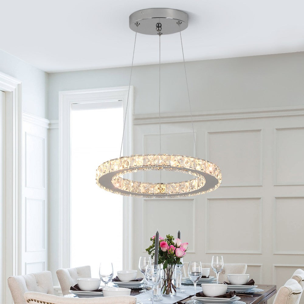 Lampa LED Sufitowa Kryształ Laura 30cm ze zmienną barwą światła 15W