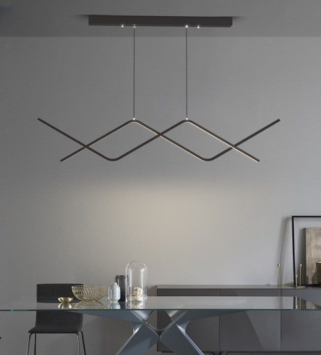 Wisząca Lampa LED Sufitowa Czarna Aga |wyspa|pilot|Nowoczesna|3 barwy|