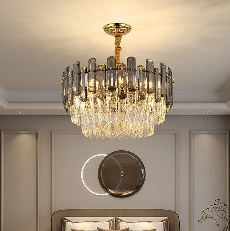 Nowoczesny Żyrandol Sufitowy Kryształ Podwójny Blask salon sypialnia